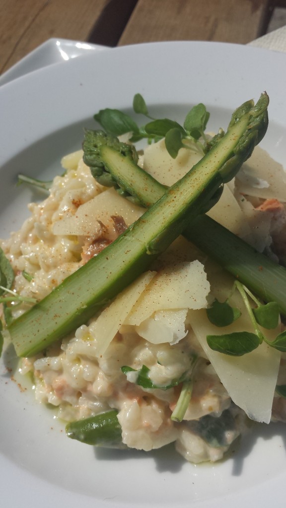 Smoked trout asparagus risotto 2