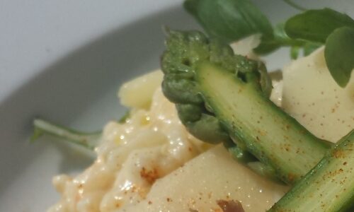 Smoked trout asparagus risotto 3